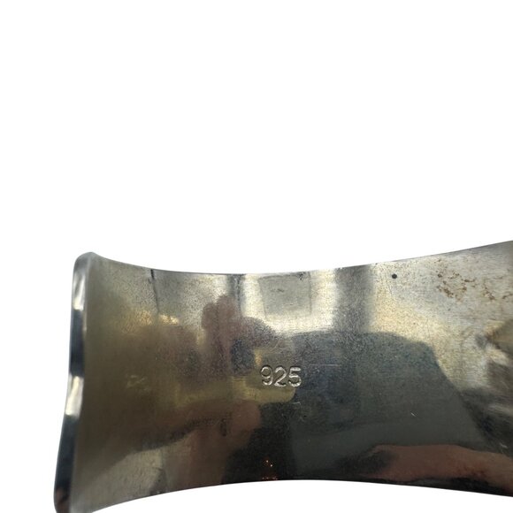 Handcrafted Sterling Silver Cuff Bracelet Heart Design Adjustable Pre-Owned - Picture 4 of 8